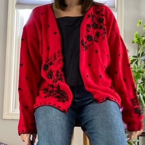 Vintage Floral Beaded Embroidered Cardigan